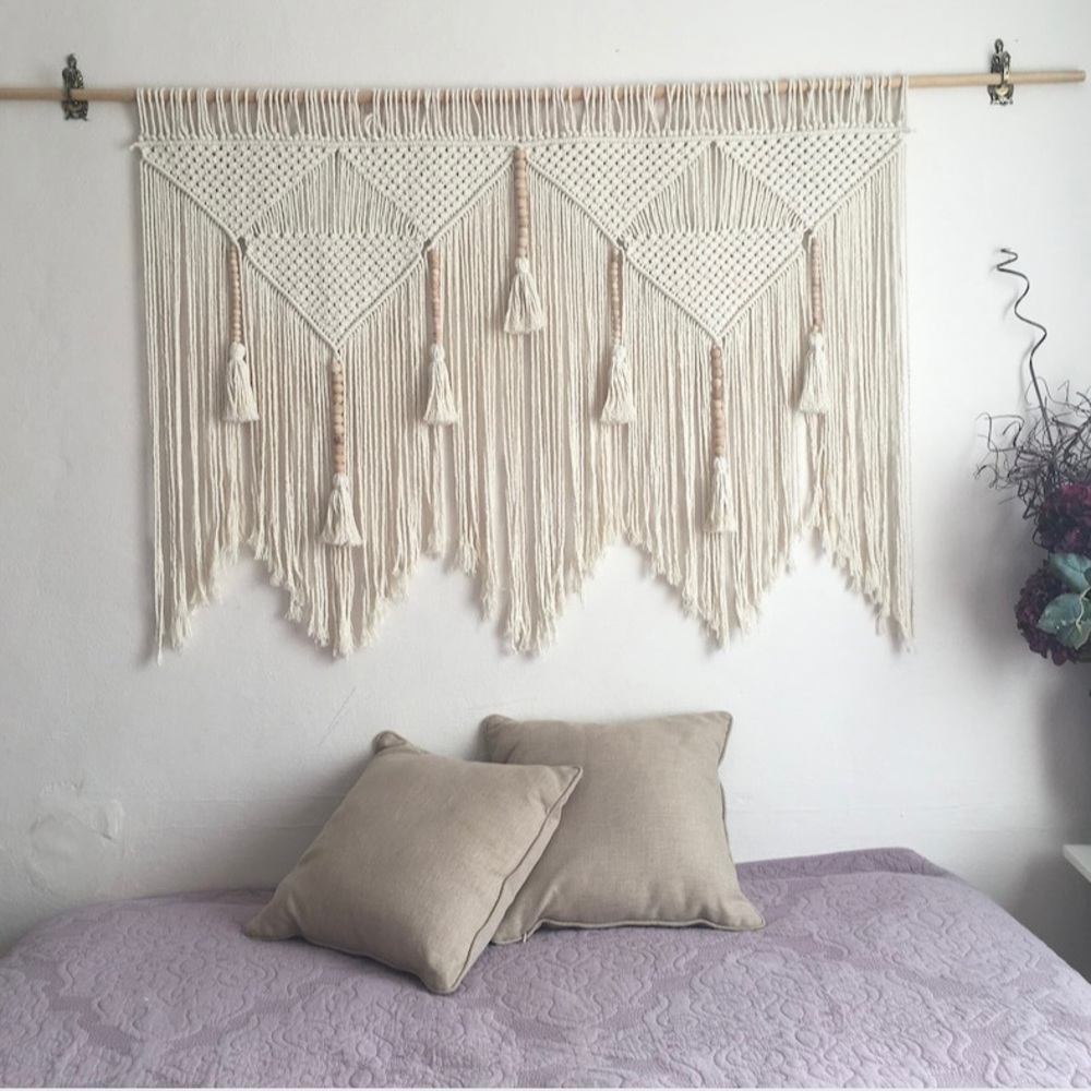 59” Black Macrame Wall Decor